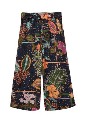 s.Oliver MET MOTIEF VAN IN EEN LOOSE FIT - Pantalon classique - navy