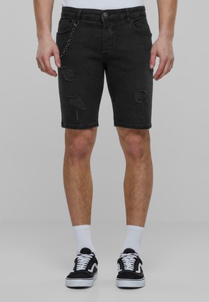 Denim shorts - black