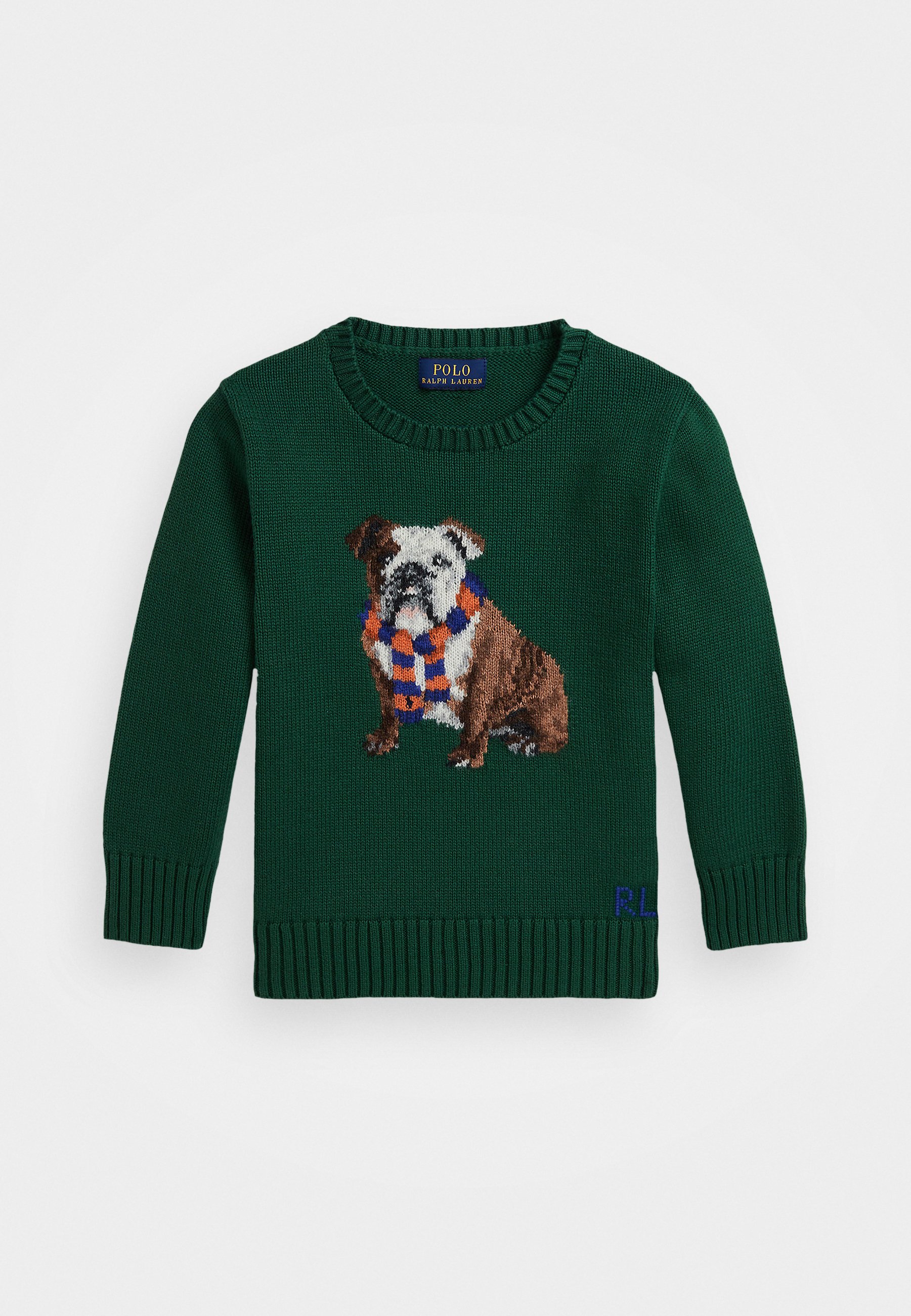 Polo Ralph Lauren DOG INTARSIA-KNIT SWEATER Jumper new forest