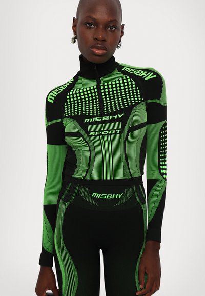 MISBHV Leggings - Calças - black/green