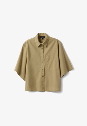 PIOMBO, SHIRT WITH CHEST POCKET, OVERSIZED FIT. - Blusa - light brown