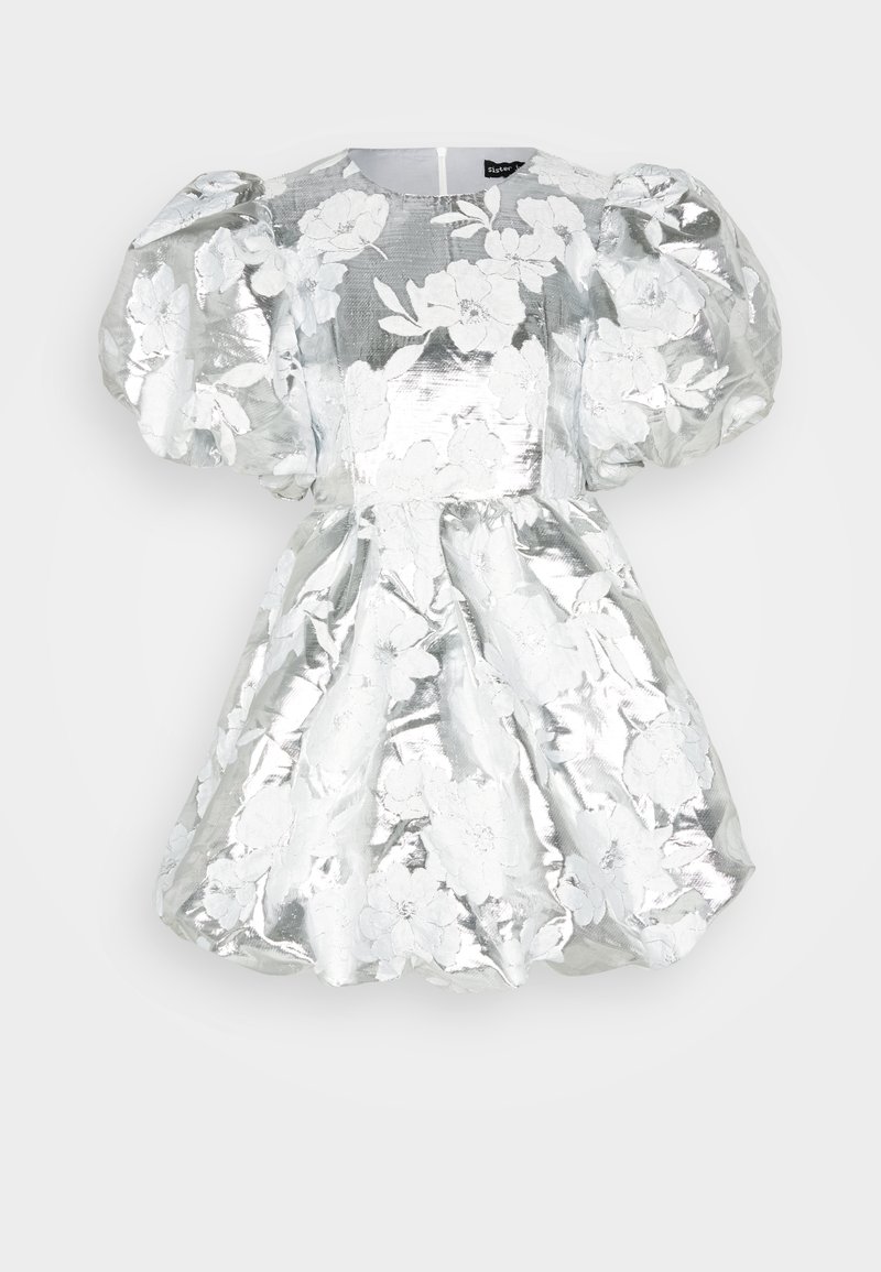 sister jane Cocktailjurk zilverkleurig sister jane Cocktailjurk zilverkleurig