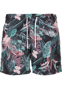 Urban Classics - PATTERN - Shorts da mare - black/tropical Immagine in miniatura 1