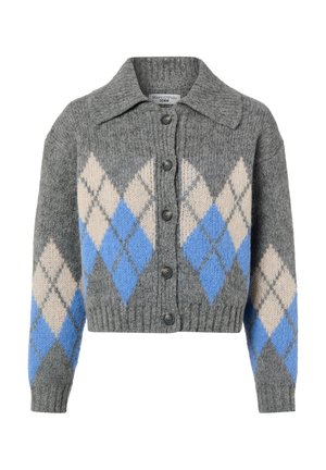 Strickjacke - grau blau