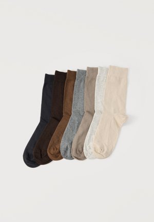 7 PACK - Nogavice - mottled grey/brown/khaki