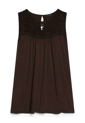 Fiorella Rubino, TOP CON PIZZO - Blouse - marrone