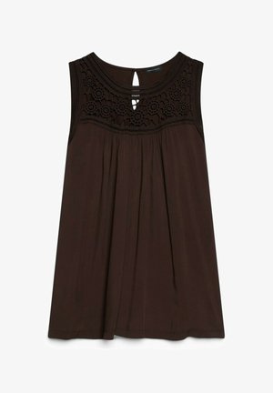 Fiorella Rubino, TOP CON PIZZO - Blouse - marrone