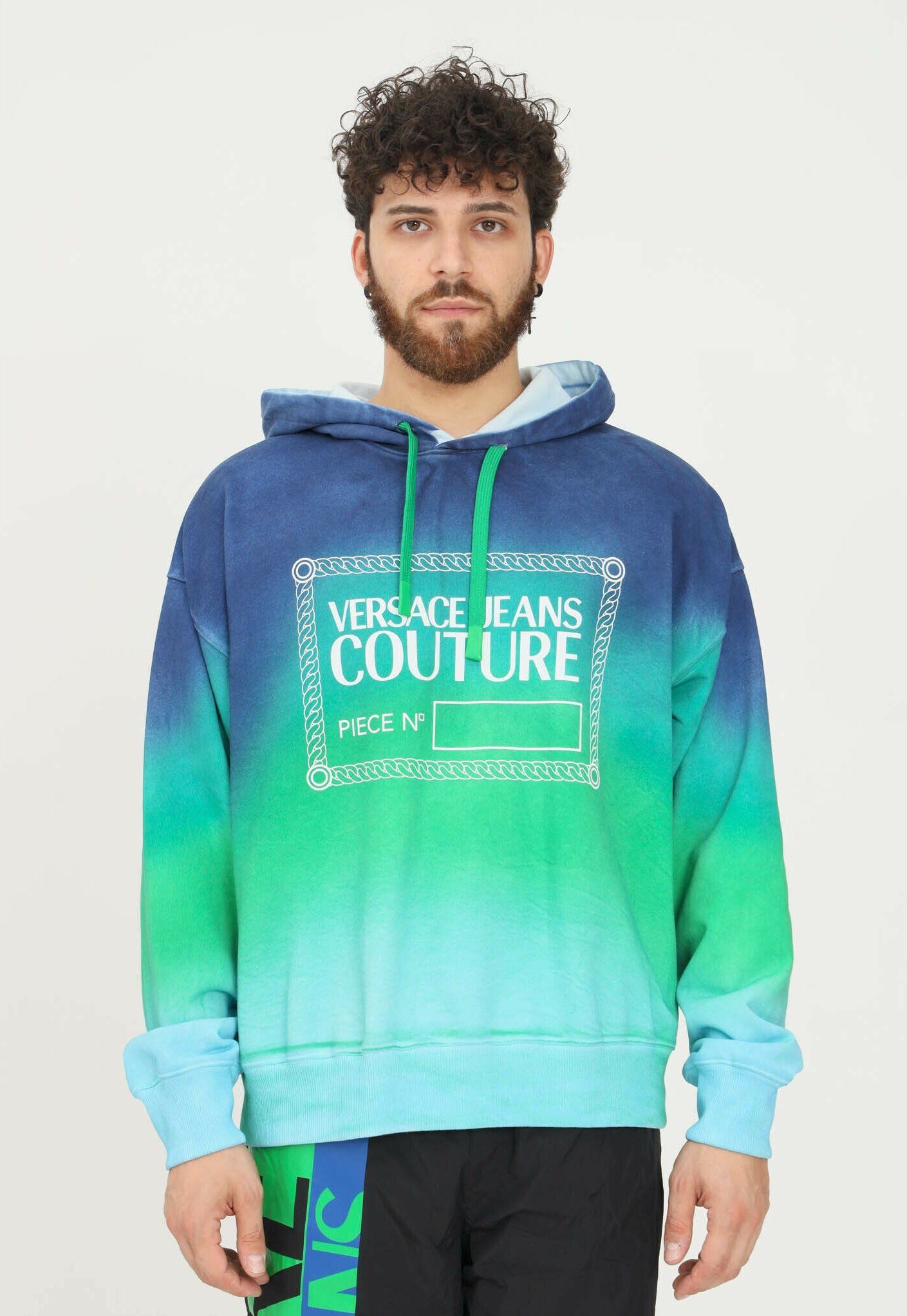 Versace Jeans Couture Felpa con cappuccio - blu-verde/verde chiaro - Zalando .it
