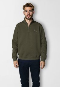 Clean Cut Copenhagen PATRICK HALF-ZIP  - Felpa - army green
