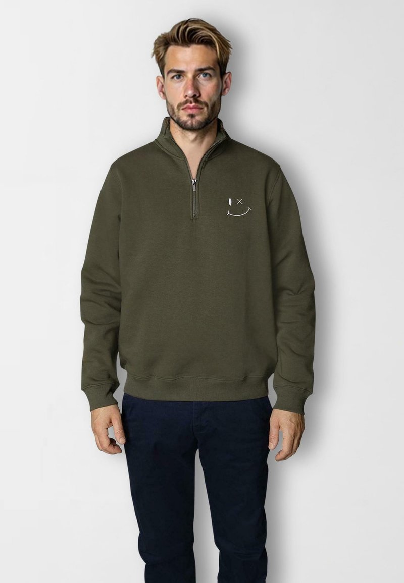 Clean Cut Copenhagen PATRICK HALF-ZIP  - Felpa - army green