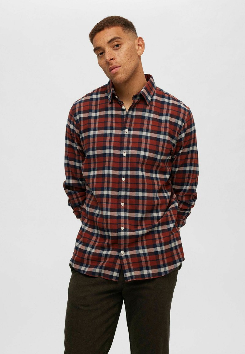 Selected Homme SLIMOWEN-BRUSHED NOOS - Overhemd - burnt henna