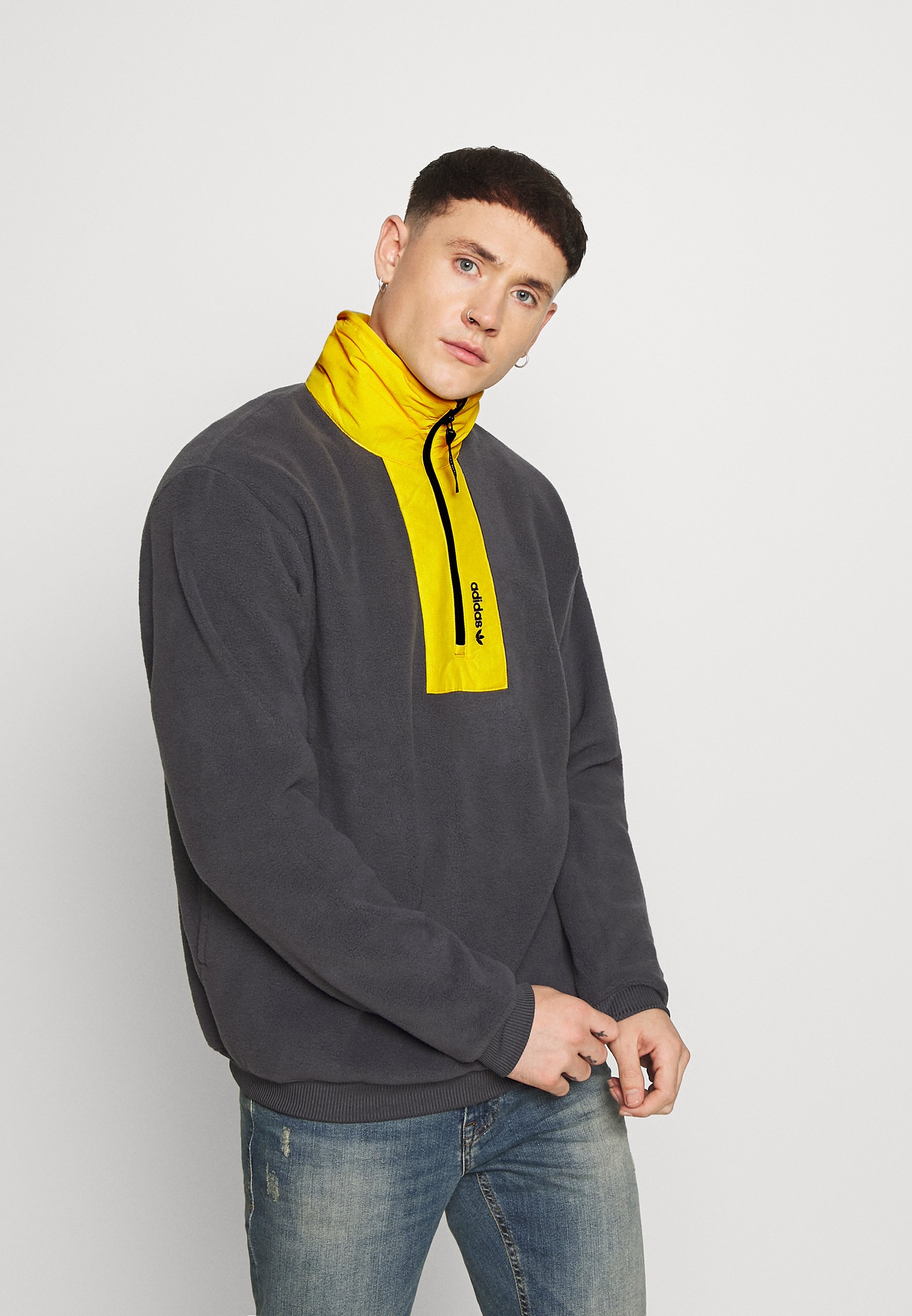 adidas Originals BLOCK Fleecepullover grey Zalando.at adidas Originals BLOCK Fleecepullover grey Zalando.at