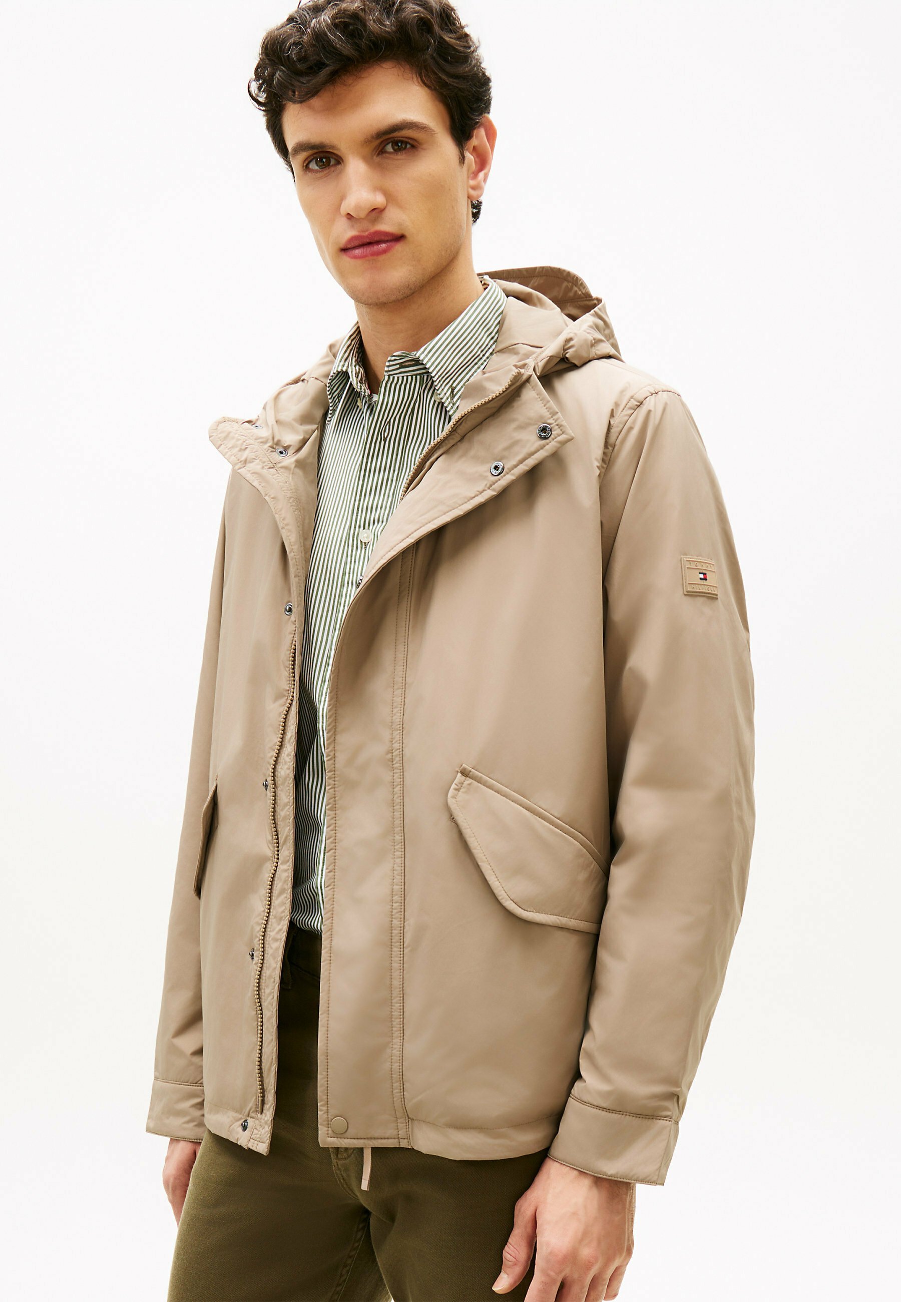 Veste Légère Coupe-vent Lands' End Homme - Kaki/beige, Taille L - Idéale Mi-saison