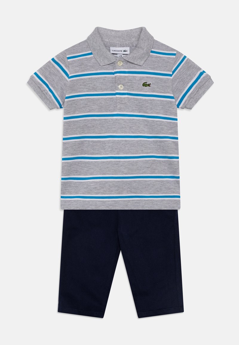 Lacoste UNISEX SET - Pantalon classique - silver chine/white argent