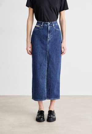 MAXI SKIRT - Denim skirt - denim dark