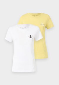 MONOLOGO SLIM TEE 2 PACK - Pamata T-krekls - muted lime/brilliant white