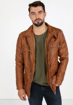 Lederjacke - cognac