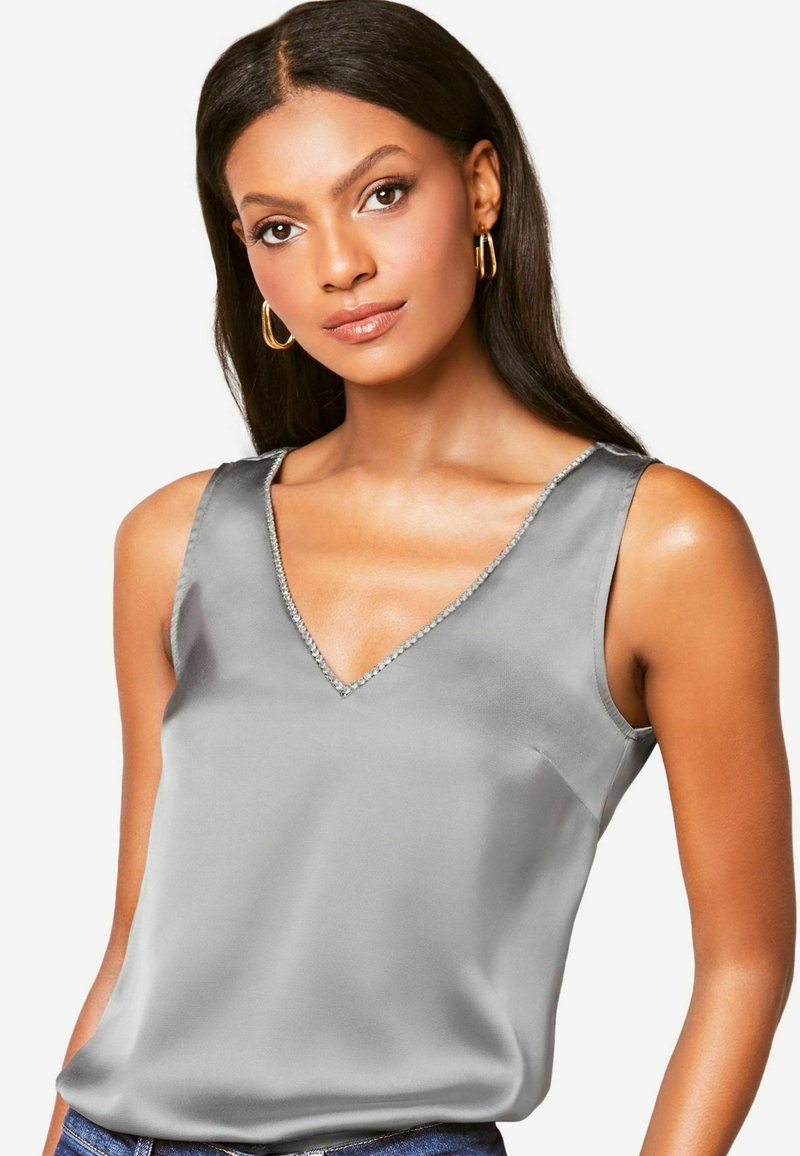 Lipsy V NECK REGULAR - Tops - grey