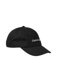 Zwarte katoenen baseballcap met een gebogen klep en geborduurde "Originals" tekst in het wit aan de voorkant. Voorzien van een ronde kroon en een verstelbare band.