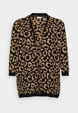 ONLY Carmakoma CARJADE ANIMAL CARDIGAN - Cardigan - black/toasted coconut