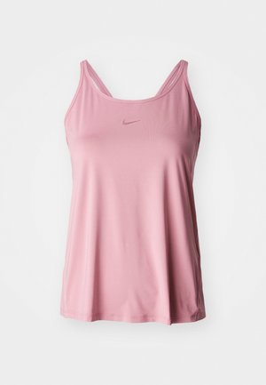 Canotta rosa senza maniche realizzata in tessuto liscio, con design a doppio spallino e minimalista dettaglio del logo sul davanti.