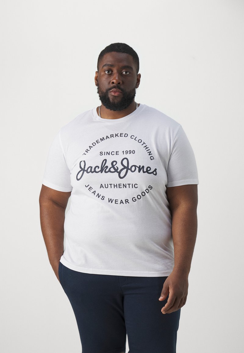 Jack & Jones JJFOREST TEE CREW NECK - Tričko s potlačou - white