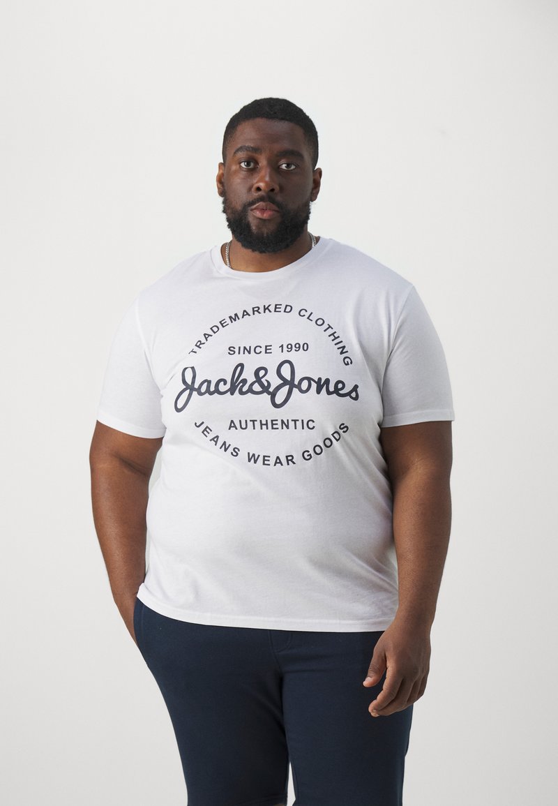 Jack & Jones - JJFOREST TEE CREW NECK - Printtipaita - white, Suurenna