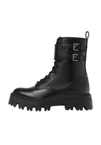 Stradivarius Cowboy- / bikerstøvlette - black