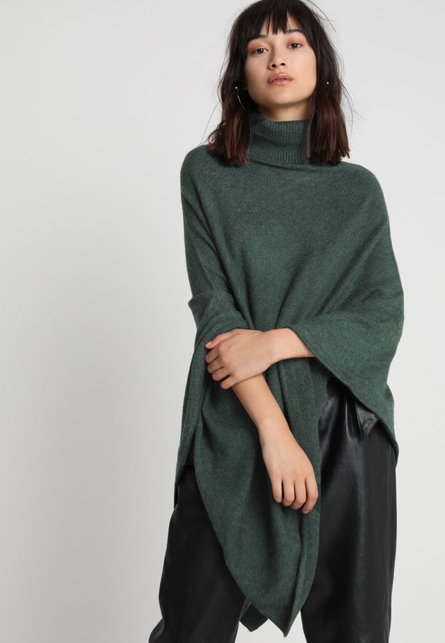 VIRIL ROLLNECK PONCHO - Cape - pine grove melange