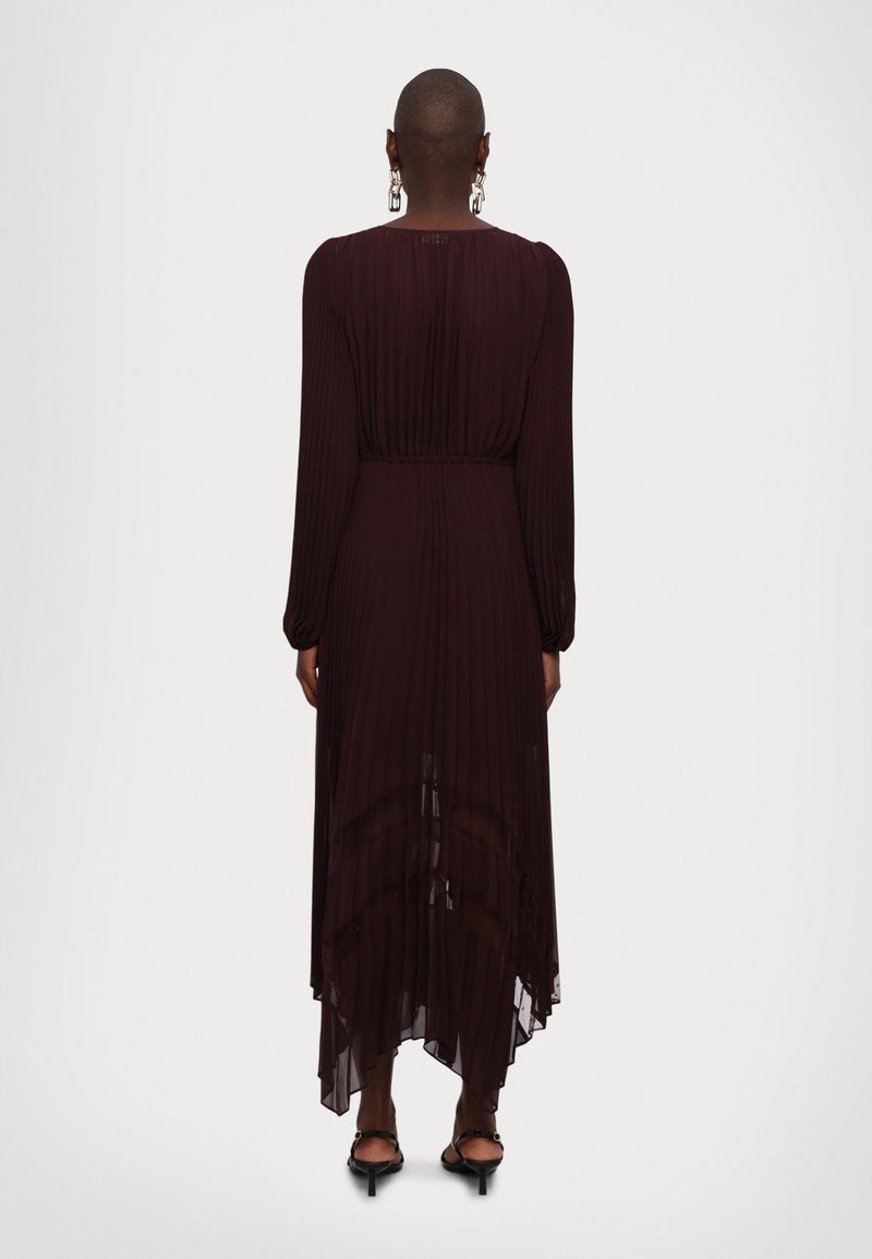 the kooples burgundy dress Brown Two Tone Cable Knit Sweater Dress