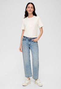 s.Oliver MIT WASCHUNG - Jean droit - hellblau