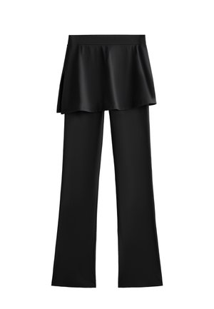 COMFORTLUX HIGH RISE FLARE WITH SKIRT - Nadrágok - black