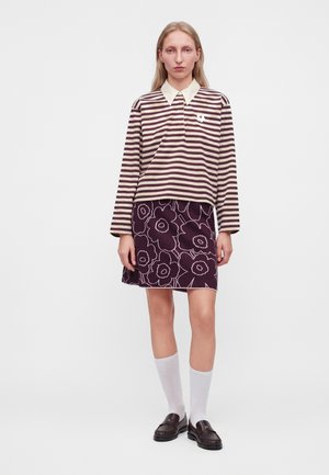 Marimekko, KIPINÄ TASARAITA UNIKKO - Блуза с дълги ръкави - wine red/light yellow