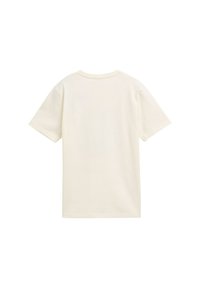 Korta ärmar t-shirt i off-white bomull med rund halsringning, med en mjuk textur och utan synliga mönster eller detaljer.