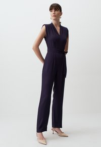 Jimmy Key V-NECK BELTED STYLISH WOVEN JUMPSUIT - Jumpsuit - dark blue