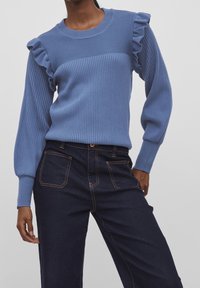 VILA Stickad tröja - blue