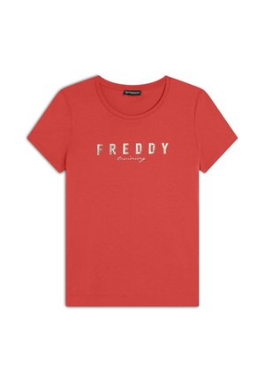 CON LOGO CHIARO SUL FRONTE - Camiseta estampada - poppy red