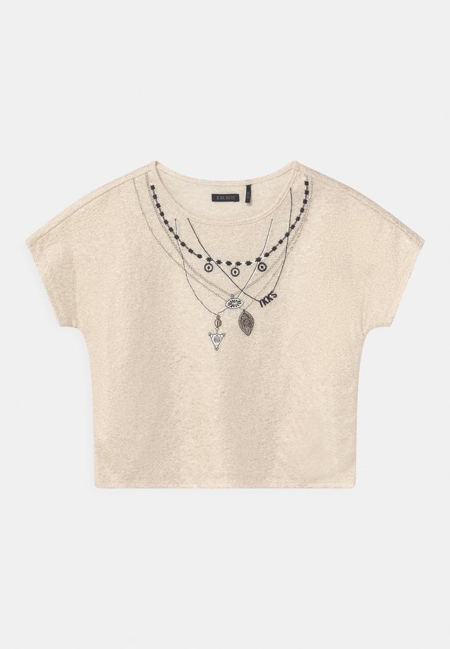 T-shirt med print - ecru