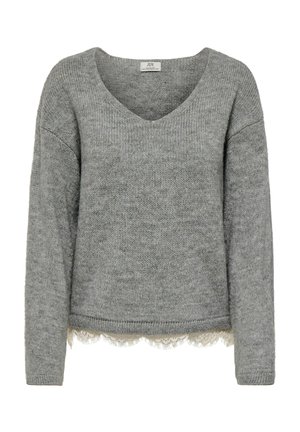 JDY, KNITTED PULLOVER JDYSTEPHANIE KNITTED PULLOVER - Pullover - light grey melange