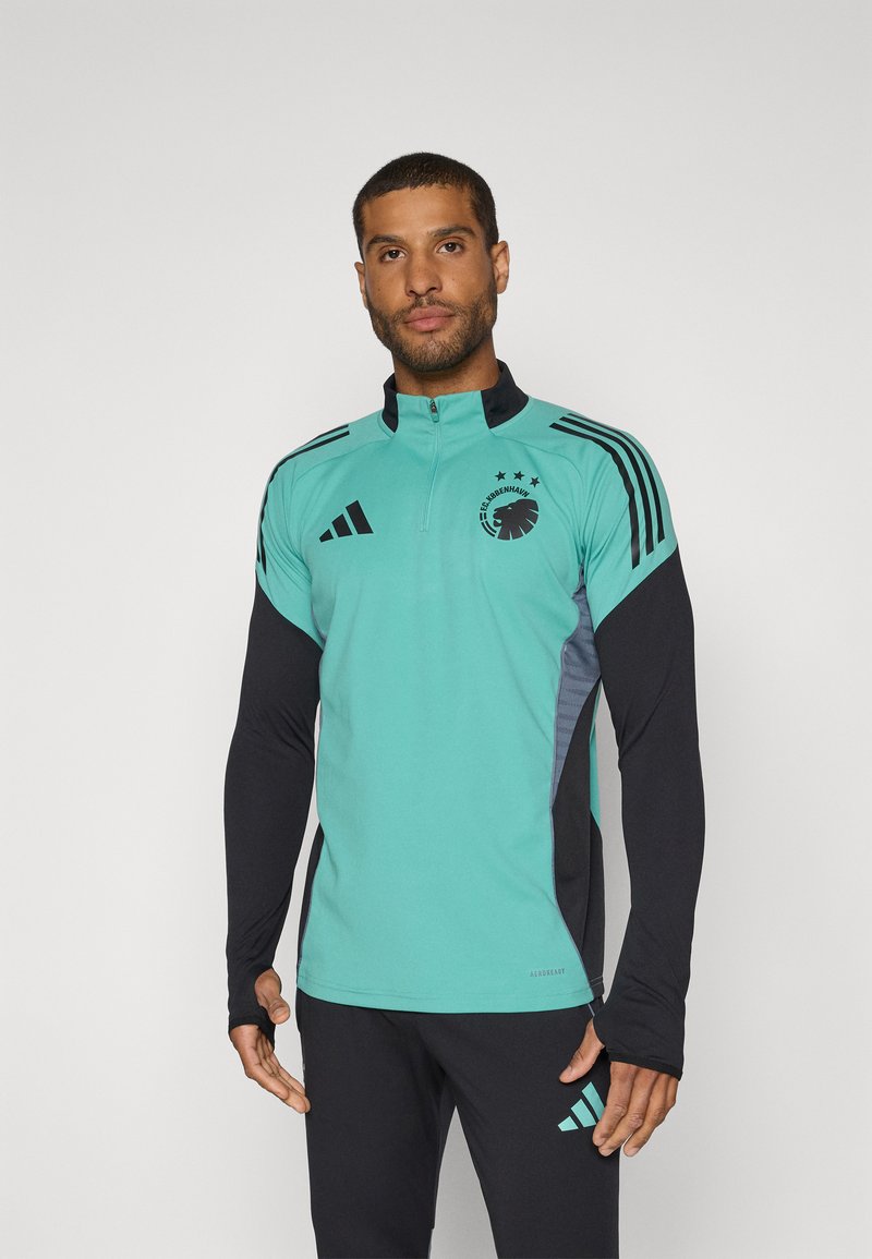 adidas Performance FC COPENHAGEN 1/4 ZIP TOPS - Klub merchandise - fade ocean/black/onix