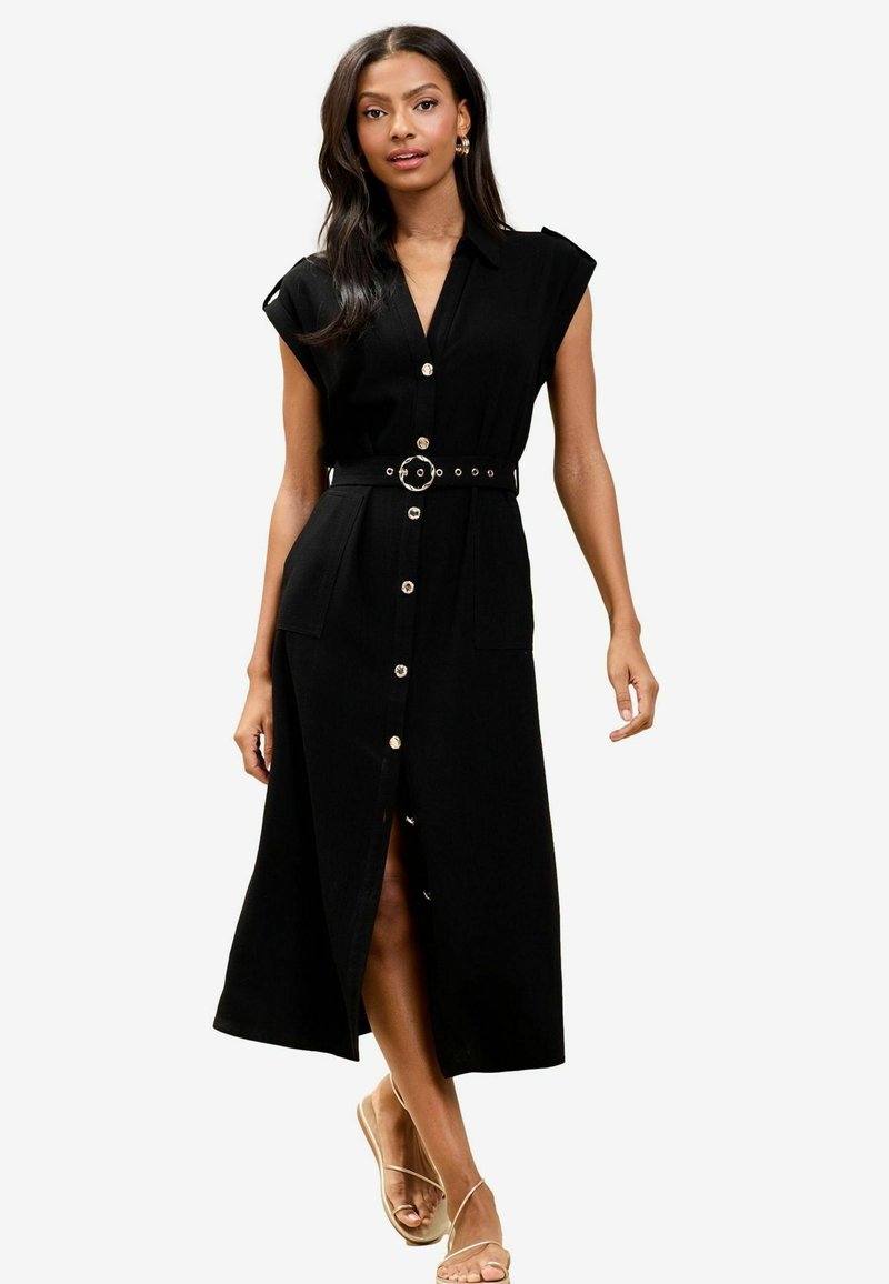 Lipsy REGULAR FIT LOOK BUTTON THROUGH - Robe chemise - black