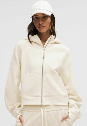FULL-ZIP - Tröja med dragkedja - heathered light ivory