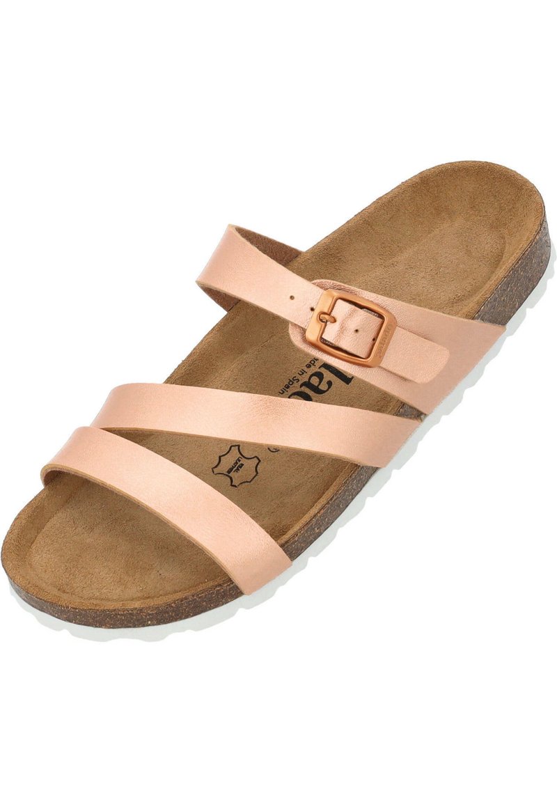 Palado Ikaria Ciabatte Donna Con Plantare In Sughero – Sandali Comodi Made In Spain, Suola In EVA, Oro Metallizzato 38