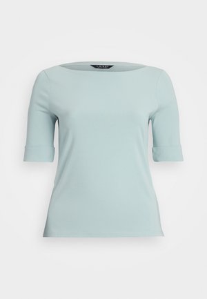 Lauren Ralph Lauren Woman STRETCH COTTON BOATNECK TOP - T-shirt - bas - aqua pearl