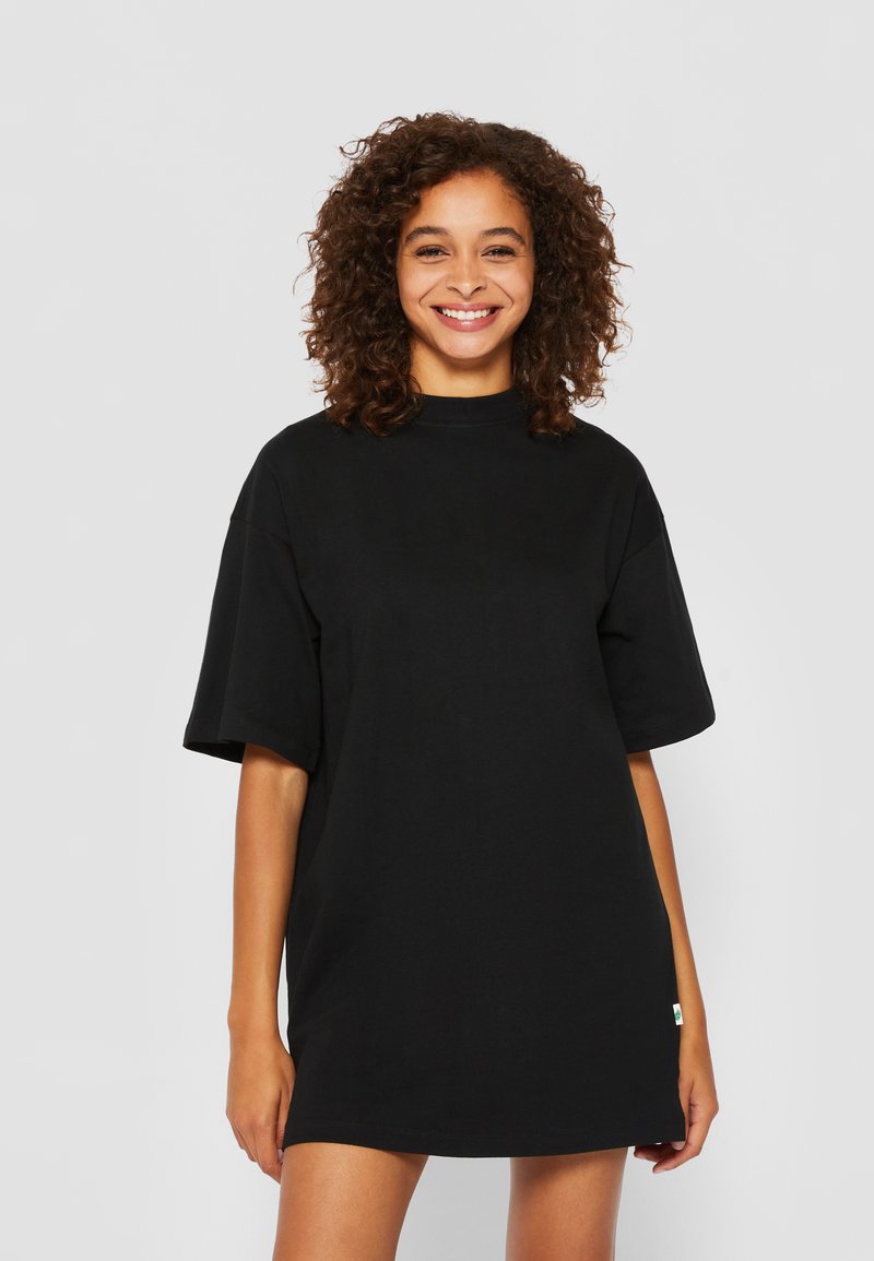 Collar Oversized Jersey T Shirt Dress Urban Classics HEAVY OVERSIZED Jersey  Dress Black