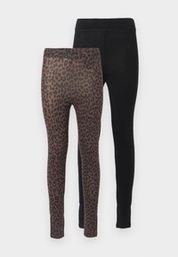 ONLLIVE LOVE 2 PACK - Tajice-hlače - solid black/brown