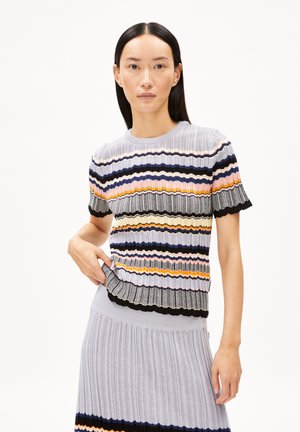 ARMEDANGELS MAAYA STRIPES - T-Shirt print - misty morning deep rosalilly