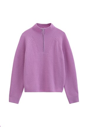 Marc O'Polo DENIM, KNIT PULLOVER, LONGSLEEVE, TROYER,ZIPPER - Pullover - smoky grape