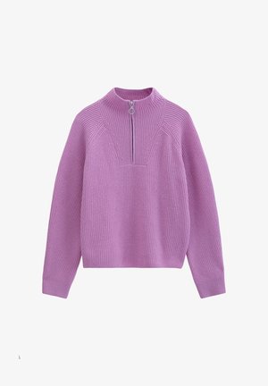 Marc O'Polo DENIM, KNIT PULLOVER, LONGSLEEVE, TROYER,ZIPPER - Pullover - smoky grape