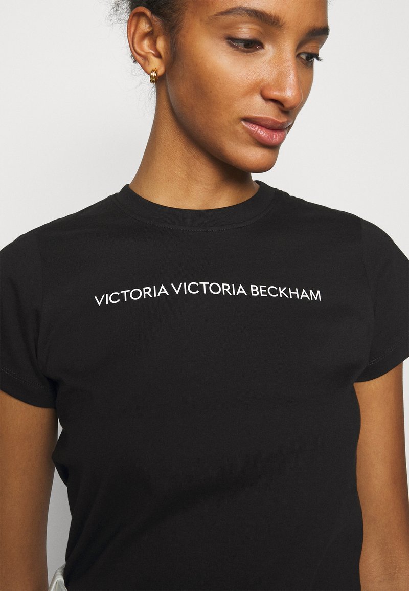 Damen Bekleidung | Victoria Beckham SLIM FIT LOGO T-Shirt print black/schwarz - AL30661 Damen Bekleidung | Victoria Beckham SLIM FIT LOGO T-Shirt print black/schwarz - AL30661